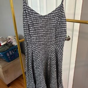 Old Navy Black and White Striped Midi Dress
